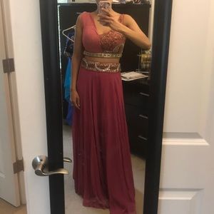 Gorgeous designer Indian lengha w/draped dupatta